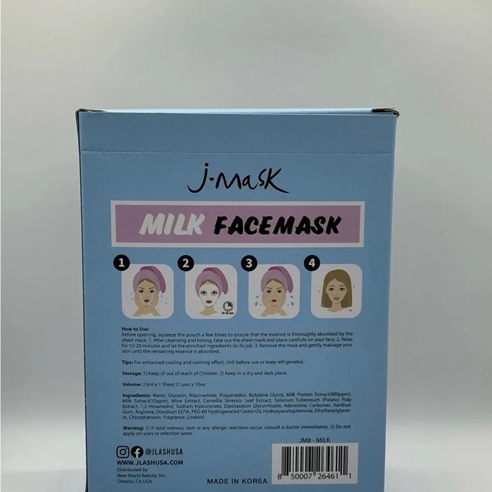 Face Mask Nourishing Milk by JMask - 1 box = 10 single use masks